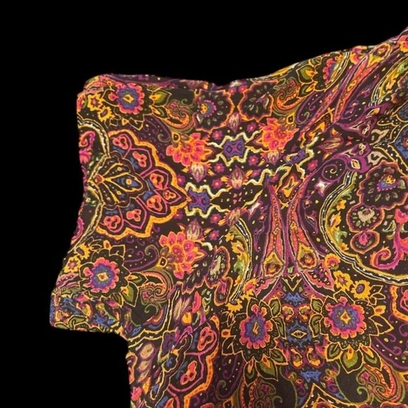 EC Roaman's Multicolor Floral Short Sleeve Button Front Blouse Size 36W - Picture 4 of 7